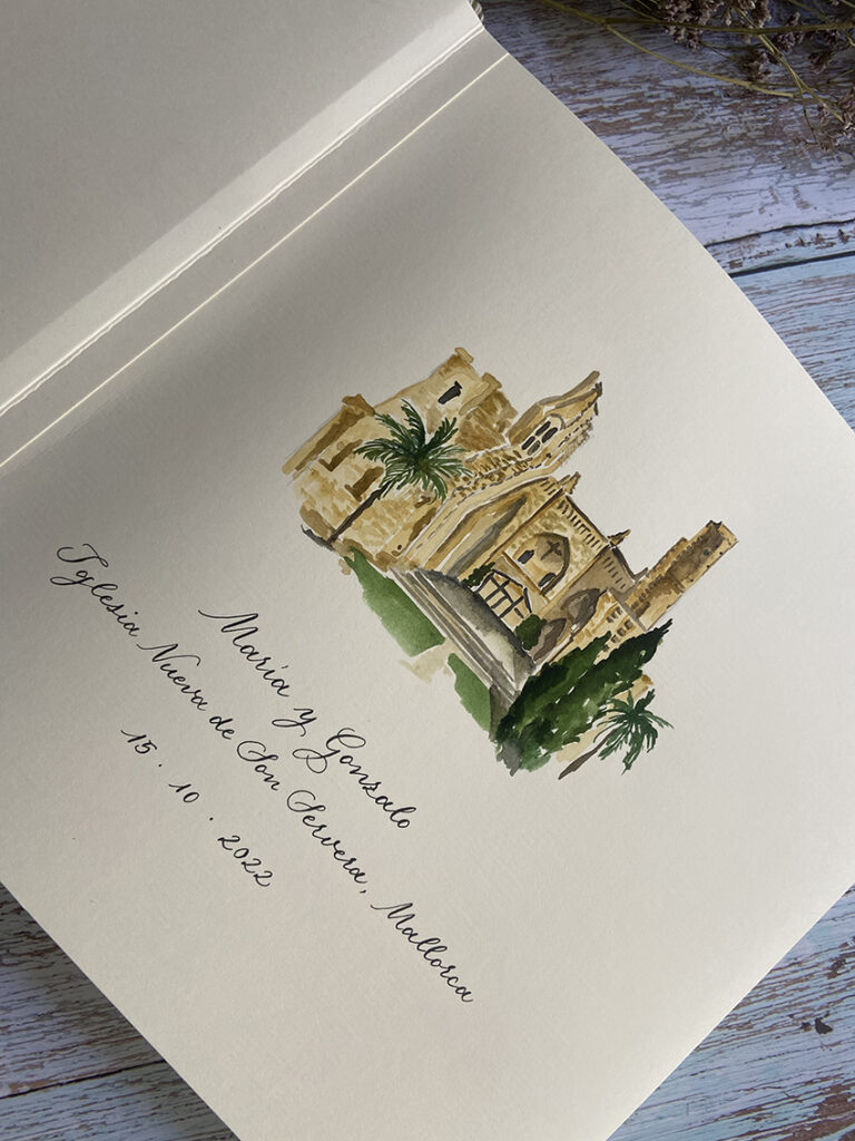 personalized guest book with watercolor