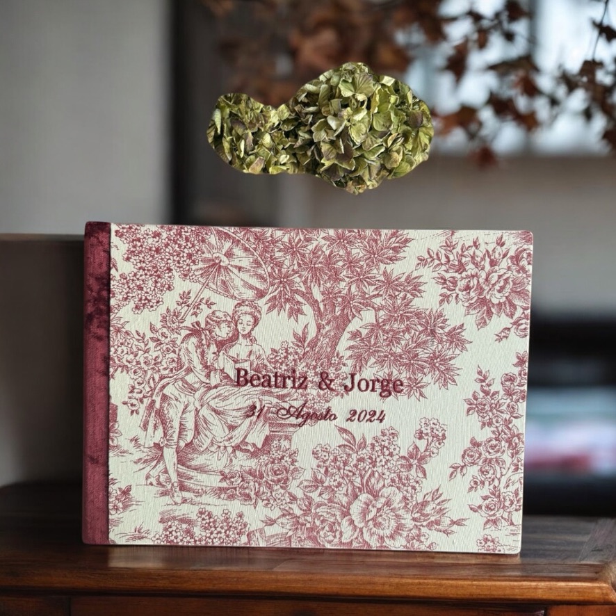 libro de firmas artesanal La Broderie