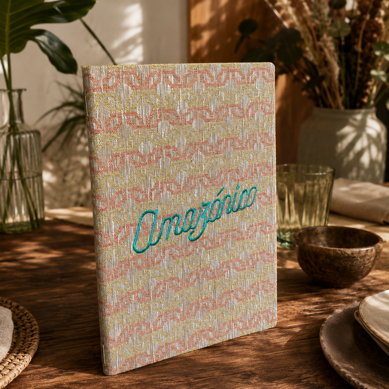 CARTA DE RESTAURANTE PERSONALIZADA CON LOGO AMAZONICO